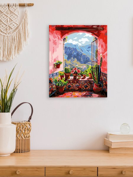 Набор для раскрашивания по номерам (холст на подрамнике) ФРЕЯ 50 х 40 см "Вид на горы" PNB/PL-377