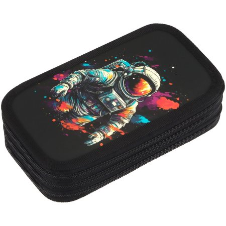 Пенал 3 отделения ArtSpace "Cosmic" 190 x 110, ламинированный картон, софт-тач RE-ПК3_60008