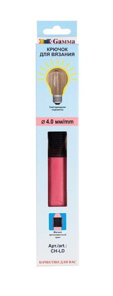 Крючок с подсветкой GAMMA пластик d 4.0 мм 15.6 см в картонной упаковке с европодвесом CH-LD-40-156
