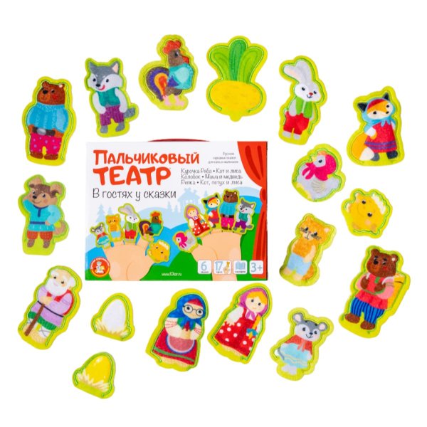 Пальчиковый кукольный театр "В гостях у сказки" 17 кукол KOR-03940