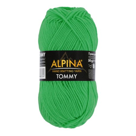Пряжа ALPINA Tommy 100% микнес 1 х 50 г 130 ± 10 м №036 яр. зеленый ALP-TOM-036