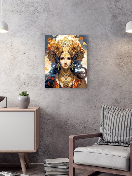 Набор для раскрашивания по номерам (с краской-металлик) ФРЕЯ 50 х 40 см "Индийская царица" PNB/PLZ-364