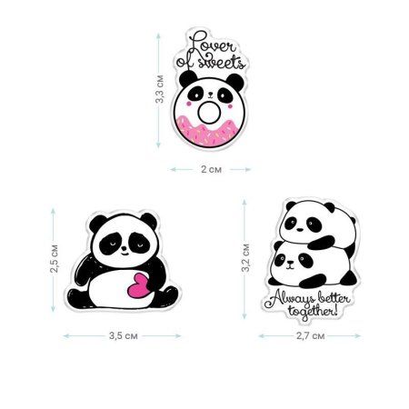 Набор акриловых значков MESHU "Cute friends" 3 шт прямая УФ-печать RE-MS_47448