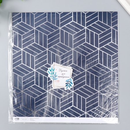 Бумага для скрапбукинга двусторонняя 5 л 30.5 x 32 см 180 г/м2 "Мехенди и геометрия серебро" SIM-7986341