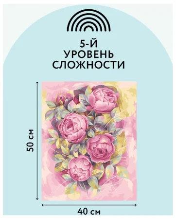 Картина по номерам на холсте ТРИ СОВЫ "Цветочная абстракция" 40 x 50 см с акриловыми красками и кистями RE-КХ_44151
