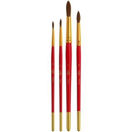 Набор кистей ГАММА "Мультики" 4 шт пони круглые № 2, 3, 5, 7, блистер, европодвес RE-280420234