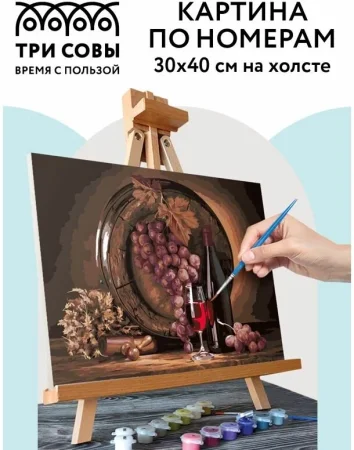 Картина по номерам на холсте ТРИ СОВЫ "Винный погреб" 30 x 40 см с акриловыми красками и кистями RE-КХ_44134