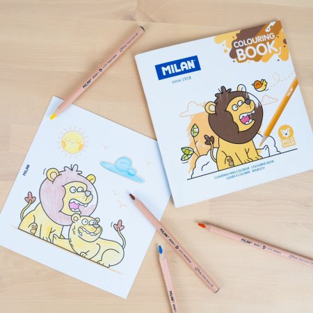 Альбом для раскрашивания MILAN "Дикая Саванна", 20 иллюстраций, 21×21 см, с перфорацией ML-54218GC01