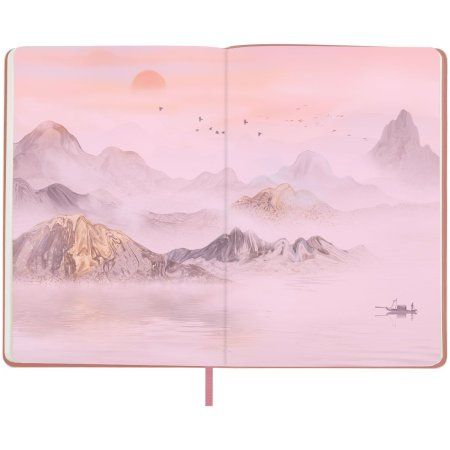 Записная книжка А5 80л. Greenwich Line "Sakura. Karahafu" ЛАЙТ, кожзам, с резинкой, тиснение фольгой, блок в линию RE-NA5_51400