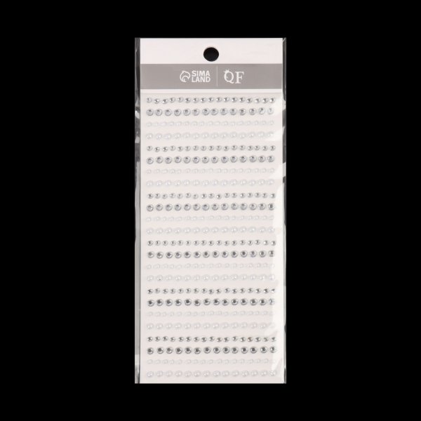 Стразы жемчужные для декора на клеевой основе, серебристые/жемчужные 7.5 × 16 см SIM-4104630