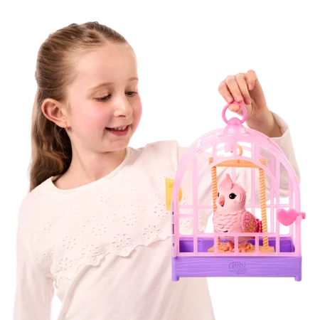 Игрушка интерактивная Moose "Попугайчик Корелла в клетке" розовый UT-26692