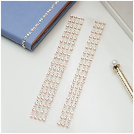 Наклейки акриловые MESHU "Gold line" 25 x 7.8 см, стразы, 308 наклеек, инд. уп., европодвес RE-MS_36648