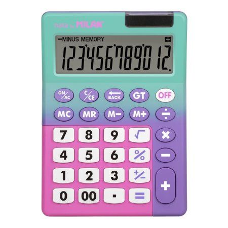 Калькулятор настольный MILAN Sunset 12 разрядов, двойное питание, ассорти ML-159706SN Калькулятор настольный MILAN Sunset 12 разрядов, двойное питание, ассорти ML-159706SN