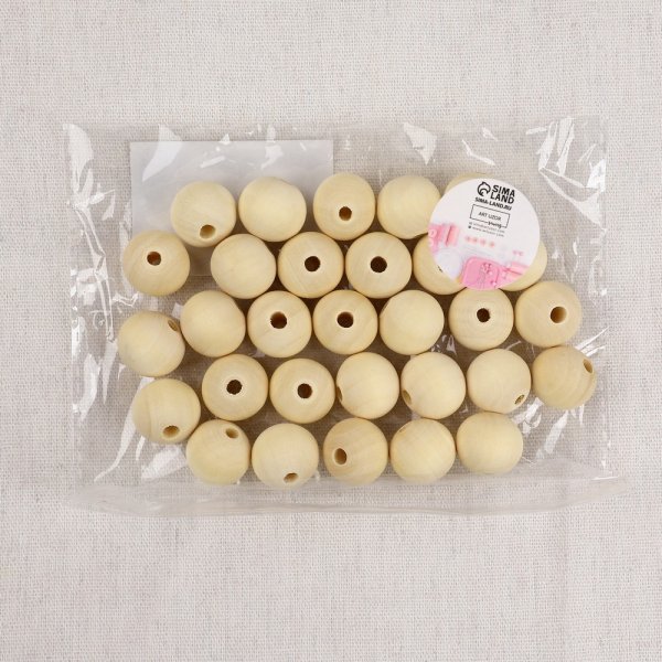 Бусины для макраме круг d 20 мм 30 шт дерево SIM-10655271