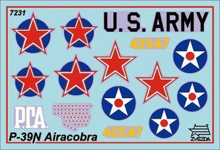 Сборная модель: Самолет "Аэрокобра", З-7231 Сборная модель: Самолет "Аэрокобра", З-7231