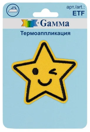 Термоаппликация GAMMA №02 1 шт Звезда 5.5 х 5.5 см ETF-01-224