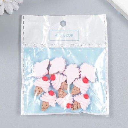 Декор для творчества пластик "Рожок мороженого" 1.8 x 1.5 см SIM-7985120