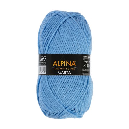 Пряжа ALPINA Marta 100% тактифил 1 х 100 г 120 ± 6 м №012 голубой ALP-MAR-012
