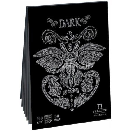 Скетчбук - планшет 30л. А4 Лилия Холдинг "Dark" 160 г/м2, черный тонир.офсет, на склейке RE-ПЛ-2541