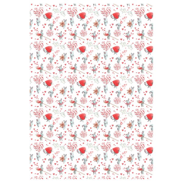 Упаковочная бумага глянцевая MESHU "Love" 1л. 70 x 100 см 80 г/м2, ассорти, 4 дизайна RE-MS_62827