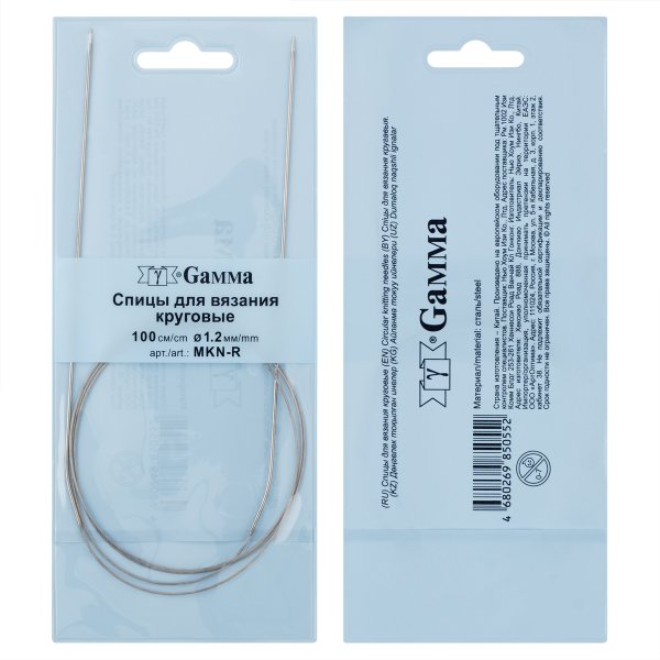 Спицы круговые GAMMA сталь d 1.2 мм 100 см с металлической леской MKN-R-12