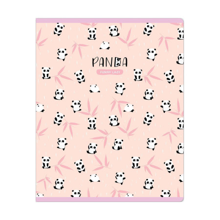 Тетрадь 48л. A5 клетка MESHU "Funny panda" матовая ламинация, фактурное тиснение RE-MS_49786