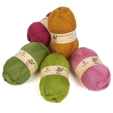 Пряжа Пехорская ПТ "Школьная" 100% акрил 50 г 150 м Пряжа Пехорская ПТ "Школьная" 100% акрил 50 г 150 м