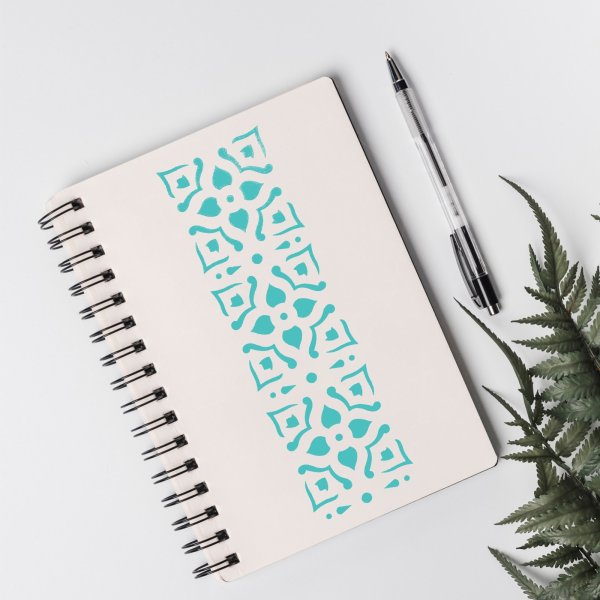 Трафарет Бордюр геометрические цветы 40 х 12 см, пластиковый SIM-9809282