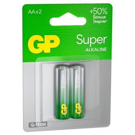 Батарейка GP Super G-Tech AA (LR6) 15A алкалиновая, 2 шт RE-GP-15AA21-2CRSBC2 Батарейка GP Super G-Tech AA (LR6) 15A алкалиновая, 2 шт RE-GP-15AA21-2CRSBC2