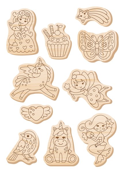 Набор для росписи по дереву Magic ART "Сказка" 11 фигурок KOR-05563