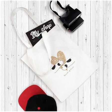 Сумка-шоппер MESHU "Heart" 33 x 40 см, канвас RE-MS_43805