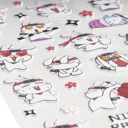 Наклейки объемные MESHU "Ninja Rabbity" 10 x 23 см RE-MS_66578