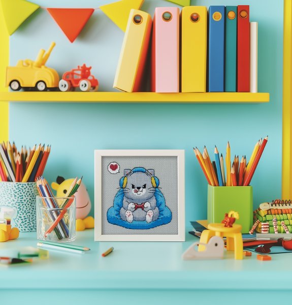 Набор для вышивания KLART "Геймер Пушистик" 15 х 15 см 8-571