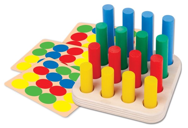 Развивающая игра: "Веселые столбики", дерево, 16 элементов KOR-02991