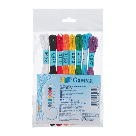 Набор мулине GAMMA "Mouline" 100% хлопок 8 x 8 м Base MGM-982