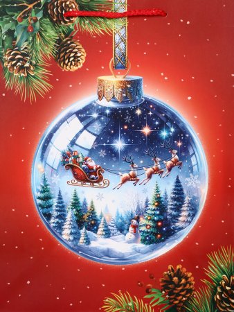 Пакет подарочный ламинированный 26 х 12 х 32 см "Шар" SIM-10911802