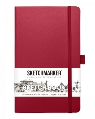 Блокнот для зарисовок SKETCHMARKER 140 г/м2 13 x 21 см 80 л, твердая обложка, Маджента MP2314903SM