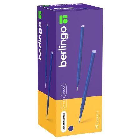 Стержень для гелевой стираемой ручки Berlingo "Correct" синий, 111 мм, 0.6 мм RE-CSe_60001