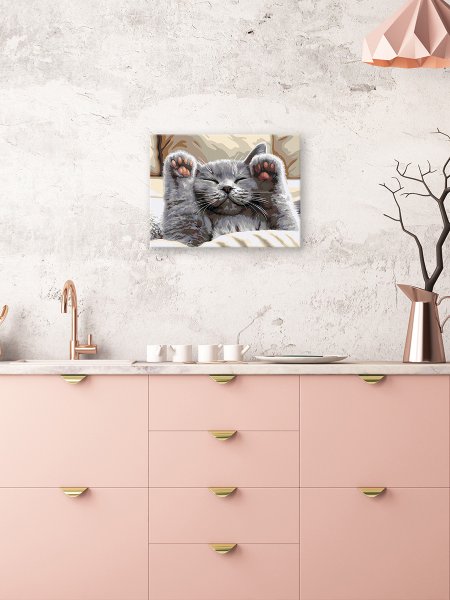 Набор для раскрашивания по номерам (холст на подрамнике) ФРЕЯ 40 х 30 см "Нежные лапки" PNB/PM-373