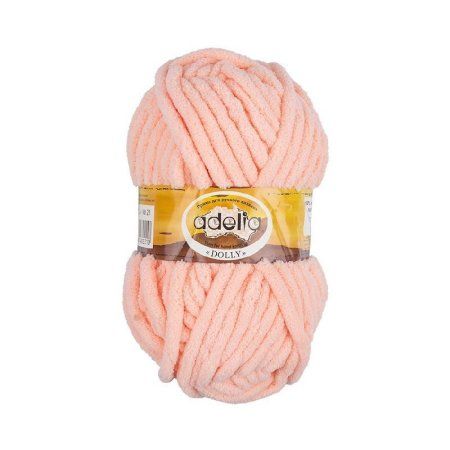 Пряжа ADELIA Dolly 100% полиэстер 1 х 100 г 40 ± 3 м №21 персиковый ADE-DOL-21