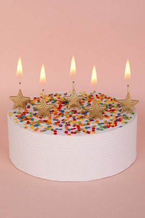 Набор свечей для торта BOOMZEE 3 г 5 шт Золотистые звездочки BCD-32