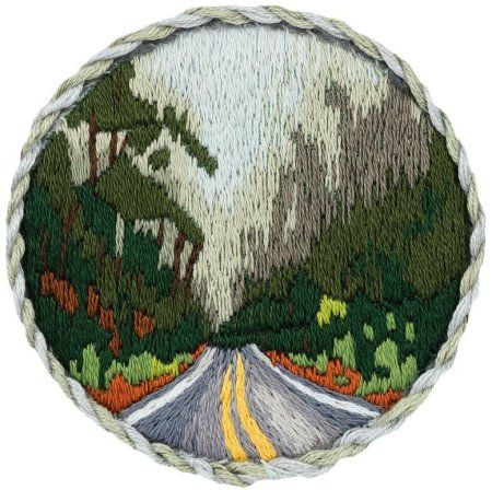 Набор для вышивания PANNA Живая картина. Брошь. Дорога в лесу JK-2186