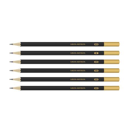 Набор чернографитных карандашей VISTA-ARTISTA Academia 6 шт ассорти HB-8B VAGPS-6