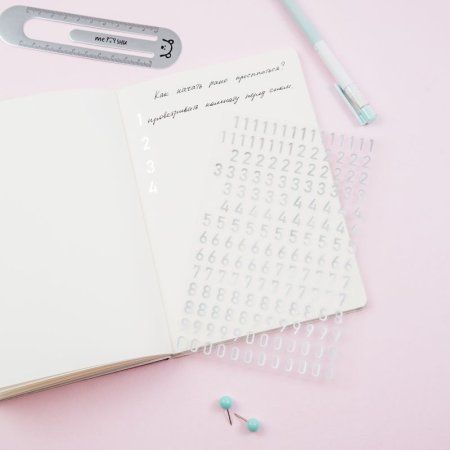 Наклейки ПВХ MESHU "Silver numbers" 10 x 21 см фольга, 170 наклеек RE-MS_43587