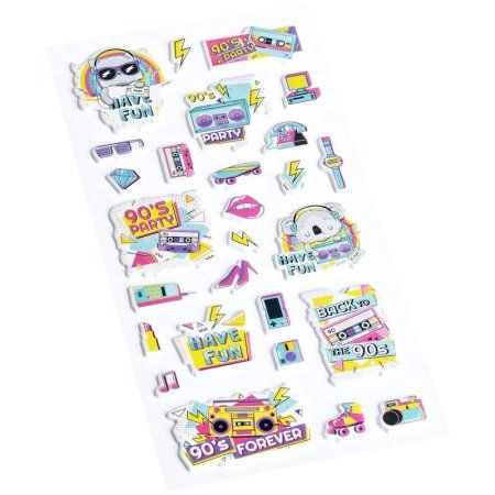 Наклейки объемные MESHU "90's party" 10 x 19 см RE-MS_36925