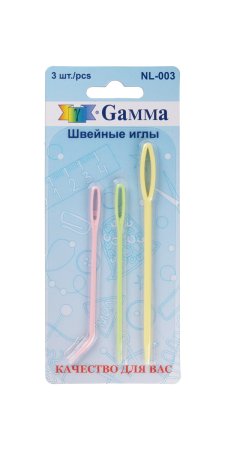 Иглы для вязаных изделий GAMMA 3 шт ассорти (c изогнутым носиком, прямая, прямая) NL-003