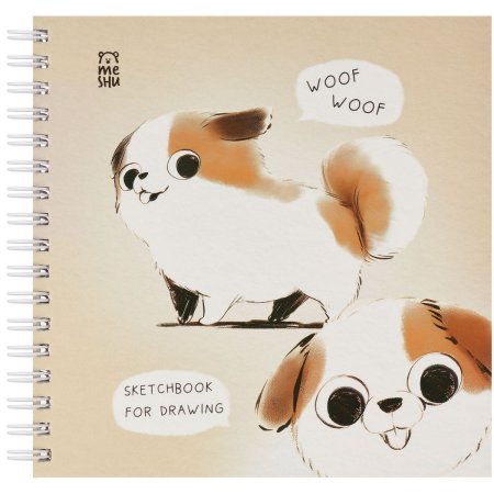 Скетчбук 60л. 150 x 150 мм MESHU "Cute dog" 120 г/м2, на гребне, soft-touch RE-MS_64035