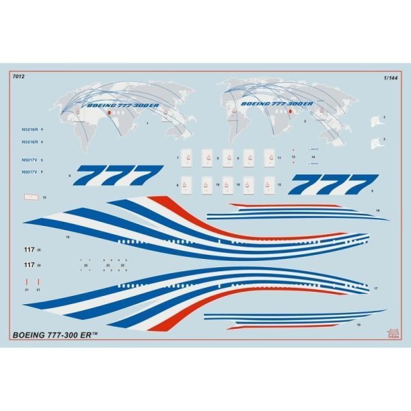 Сборная модель: Самолет "Боинг 777", З-7012