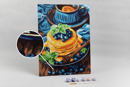 Набор для раскрашивания по номерам (холст на подрамнике) ФРЕЯ 40 х 30 см "Аппетитные панкейки" PNB/PM-127