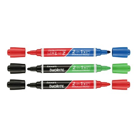 Маркер для белых досок двухсторонний Luxor "Duorite" 1-3 мм, пулевидный